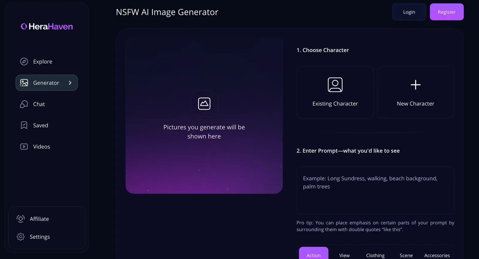 herahaven sign up